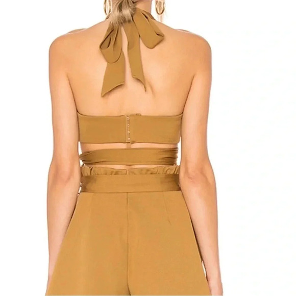 House of Harlow 1960 X Revolve Tammy tan halter wrap top - Picture 4 of 12